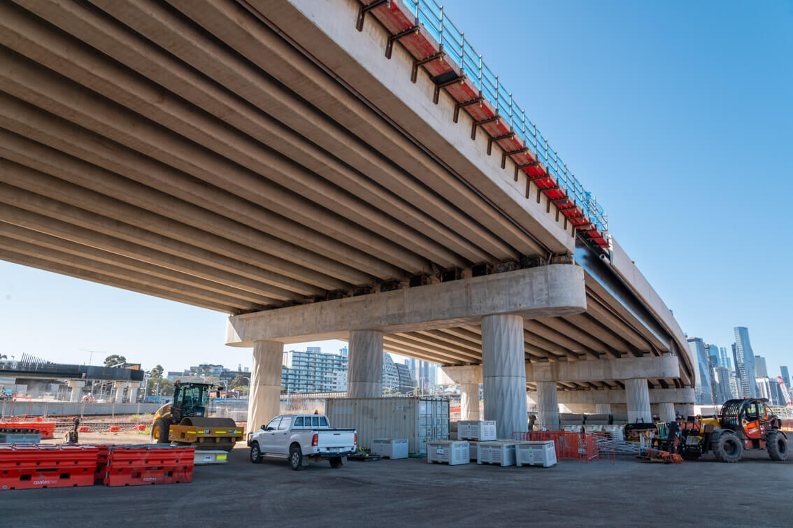 Precast concrete surveillance on pre-stressed bridge girders on West Gate Tunnel Project