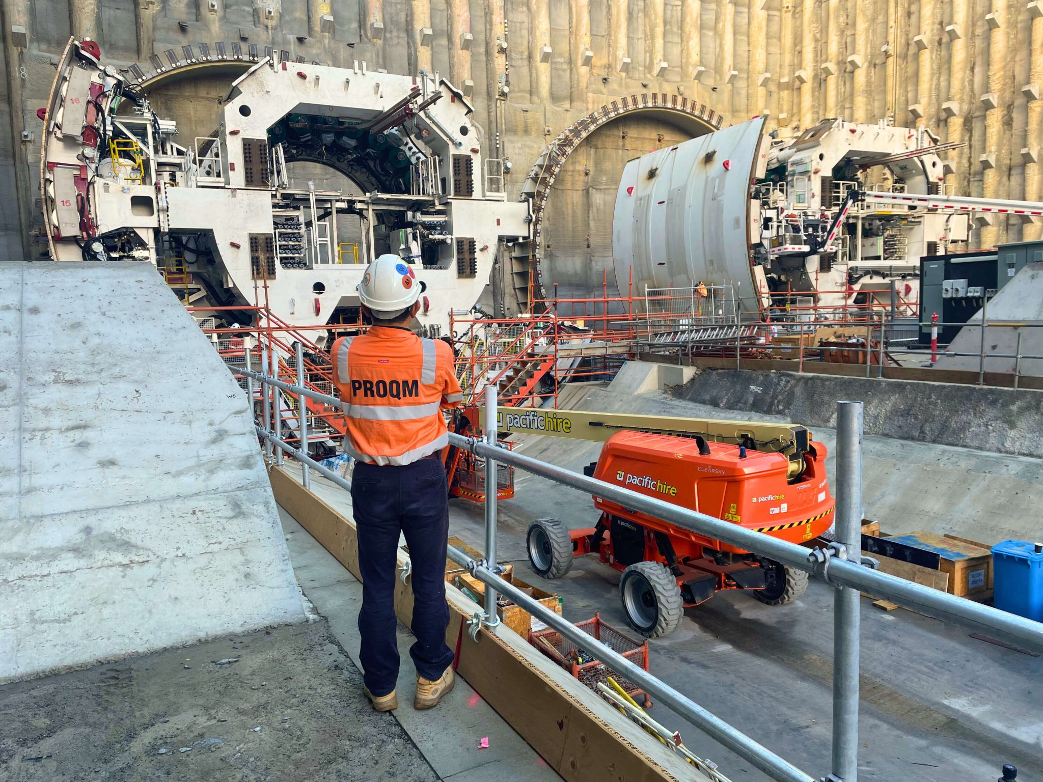 Tunnel boring machine and tunnelling surveillance on North East Link (same caption again)